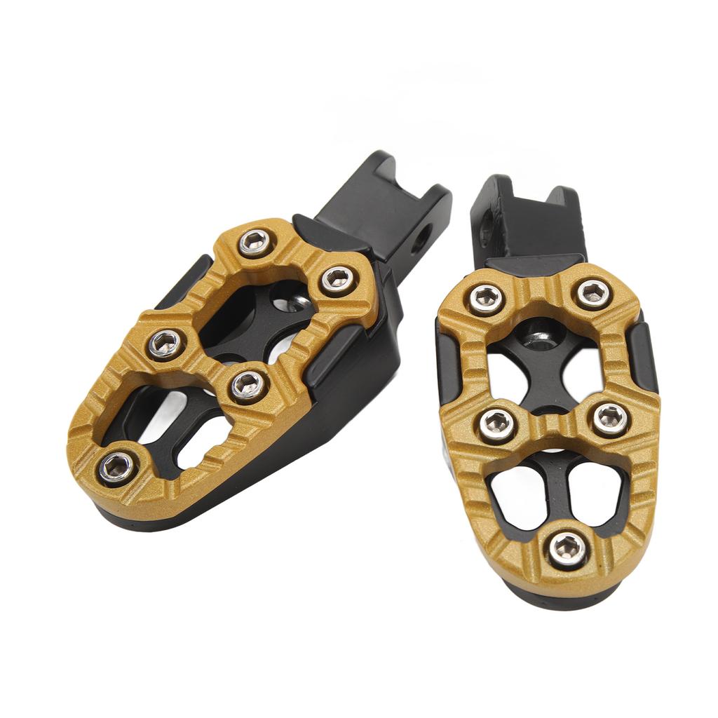1 Pair Motorcycle Footpeg Left Right Anti Slip Universal Aluminum Alloy Motorcycle Footpeg Golden