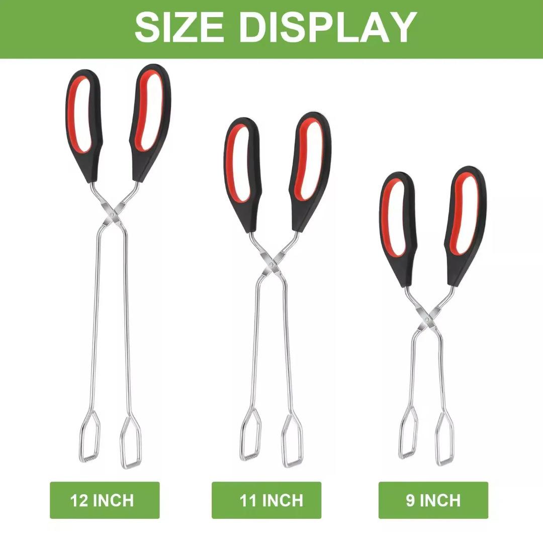 

Heavy Duty Stainless Steel Food Tongs For Bread Serving BBQ Grilling Kitchen Cooking Utility Clips 9“