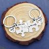 Always Forever Puzzle Stainless Steel Keychain Building Block Design Fashion Couple Pendant Practical High Quality Gift