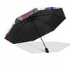 1pc Outdoor Umbrella with Anime Character Design - Automatic Opening/Closing, Portable 3-Fold Design, 8-Rib Iron Frame - Perfect Gift for Fans, T