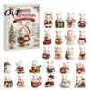 Birthday Party Favors 2026 Bunny Advent Calendar, 24 Days Acrylic Rabbit Ornaments Christmas Countdown Collectible Figurines 2D Flat Cute Animal