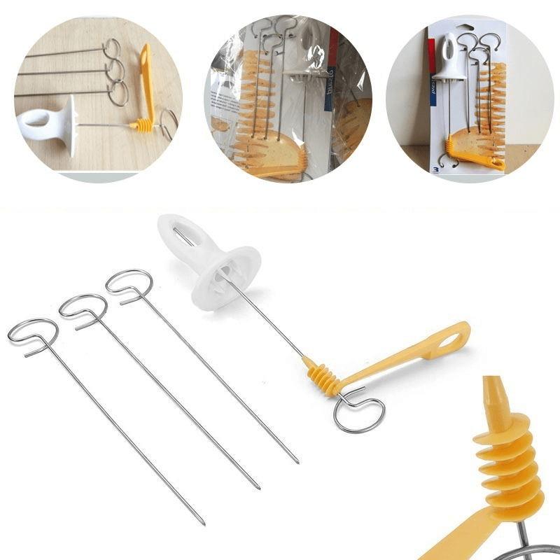 Nový spirálový kráječ brambor Twister Tornado 4 Spits, ruční drtič chipsů