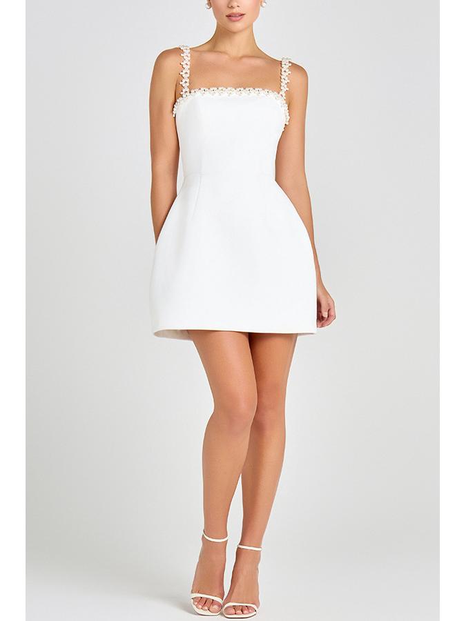 2025 Sommer Sexy Perlen-Träger-Minikleid für Damen - Einfarbig, Europäischer & Amerikanischer Stil