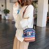 Boho Crossbody Bag with Tassel Retro Ethnic Crossbody Purse with Adjustable Strap Fringed Colorful Shoulder Bag for Women Holiday Street