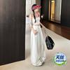 Lyocell Tencel White High-waisted Wide-leg Jeans Women's New Versatile Loose Drape Cool Floor Pants