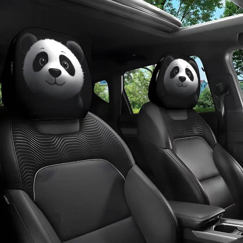 2PCS Funny Cartoon car headrest Cover, Cute Funny Eyes, Suitable for Halloween, Christmas car Universal Elastic Models Funny Decoration