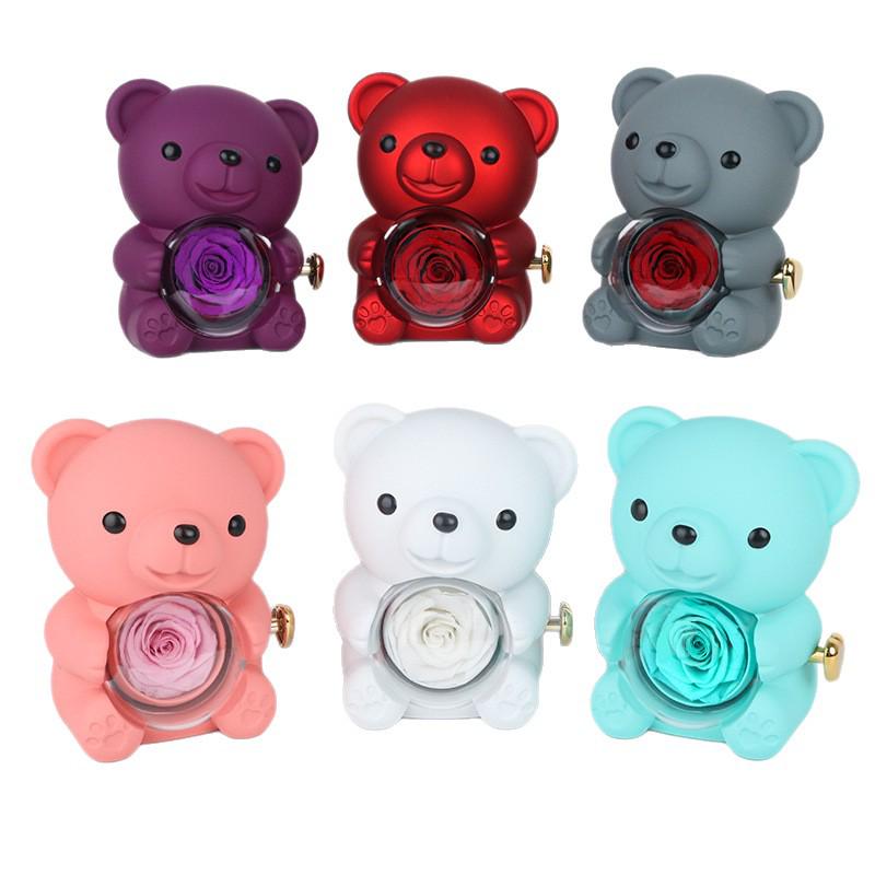 Cross-border Hugging Bear Eternal Rose Jewelry Box