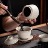High-End Ru Kiln Ceramic Kung Fu Tea Set - Luxury Gaiwan Teapot, Tray, and Cups for Home.