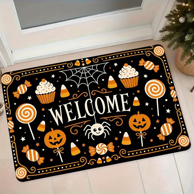 Halloween Welcome Style Flannel Mat Home Entrance Anti-Slip Foot Mat Kitchen Bedroom Decor Carpet