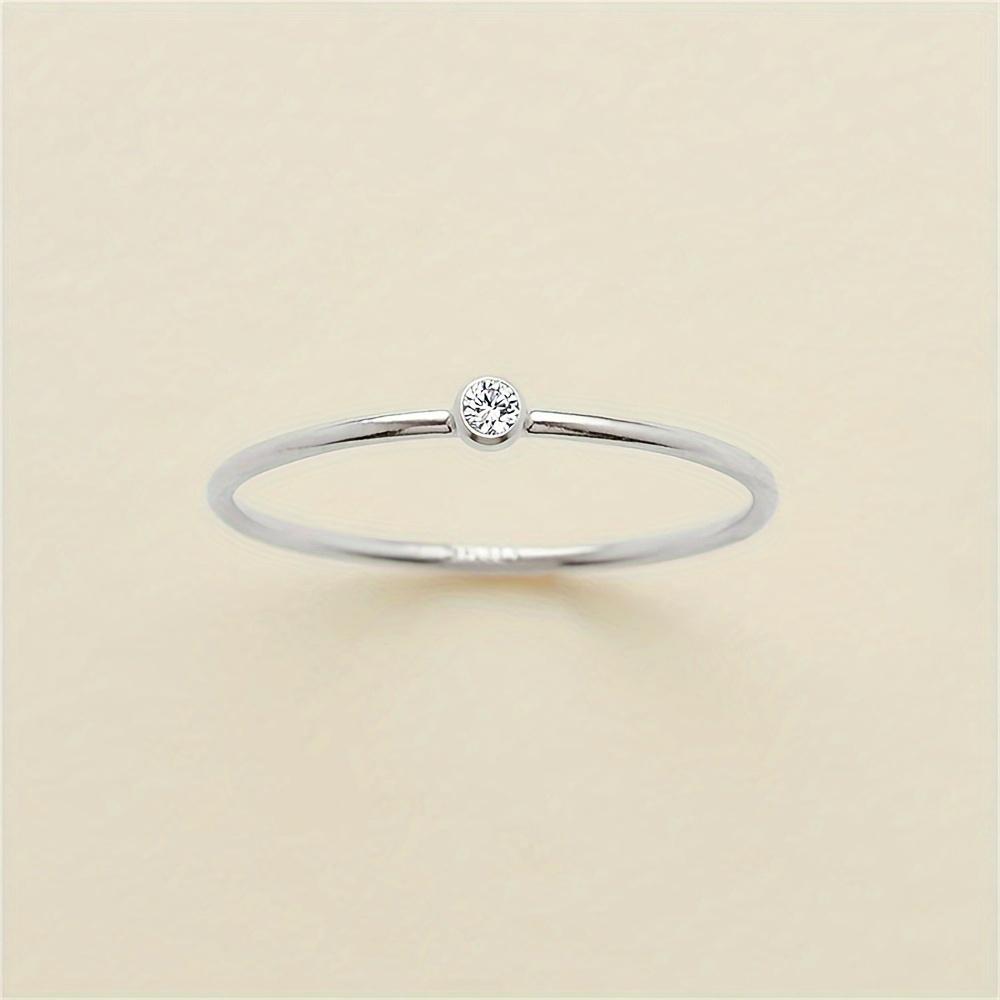 

Креативное кольцо из нержавеющей стали для женщин Простое и уникальное украшение для руки из циркония Подарок на день рождения белый