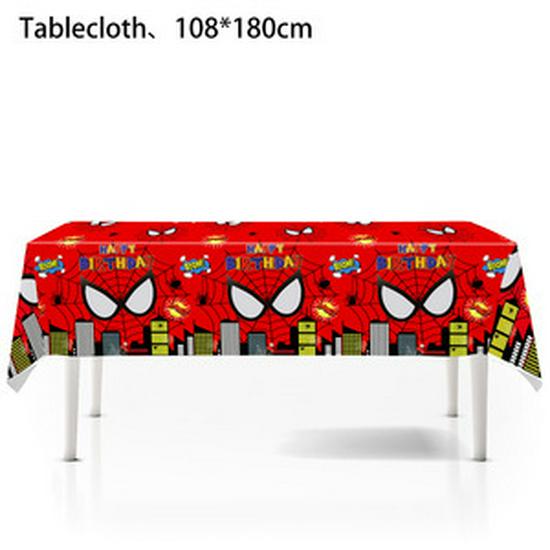 Marvel Spider-Man Party Set: Red Plates, Tablecloth, Napkins & Cutlery