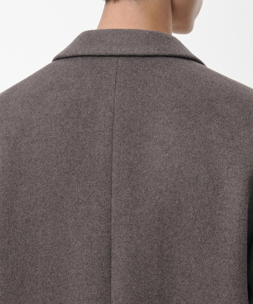 Musinsa Standard Cashmere Blend Daddy Shoulder Single Long Coat [Taupe]
