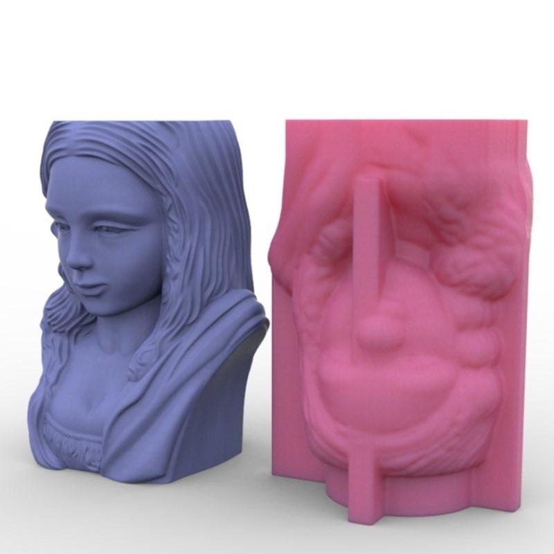 Silicone Clay MouldS Flowerpot Molds Girl Shaped Silicone Pen Holder Moulds for Succulent Planters Flowerpot Pen Holder