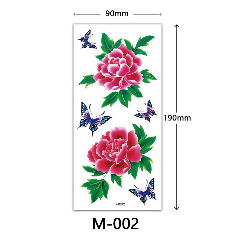 Waterproof Three-Dimensional Color Print Tattoo Sticker, Butterfly Flower Animal Tattoo