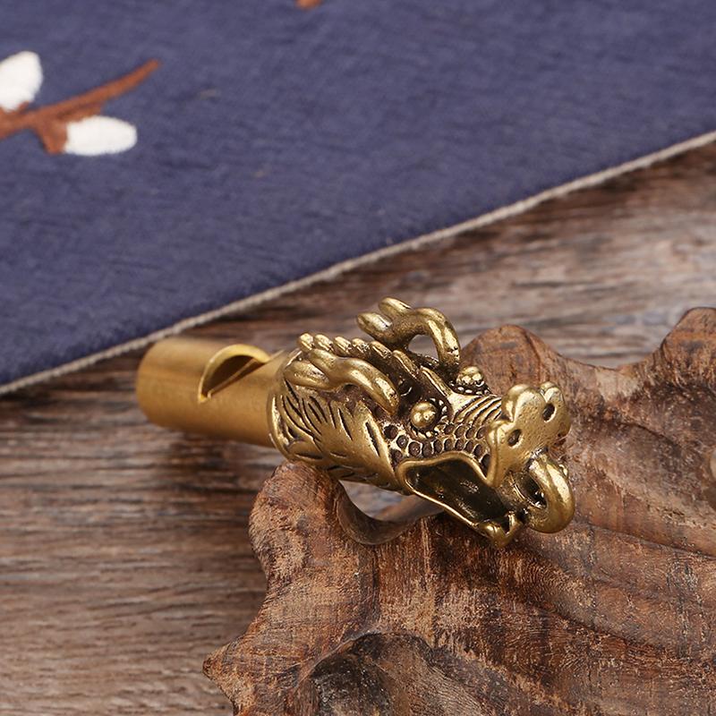 

Латунный свисток с головой дракона ручной работы, свисток судьи для улицы, брелок
