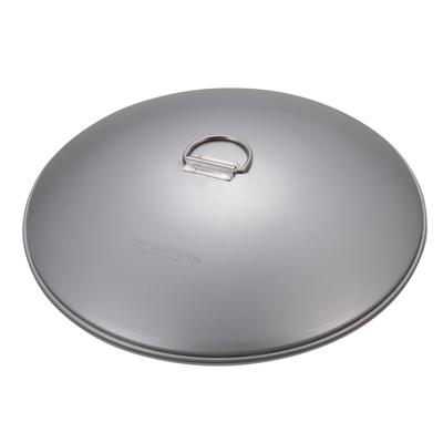 Captain Stag Plaque de Grill Ronde d'Extérieur avec 25 cm Fabriqué en (CAPITAINE CERF) Couvercle Multi-Plancha, Raffiné, Japon, Argent, UG-1603