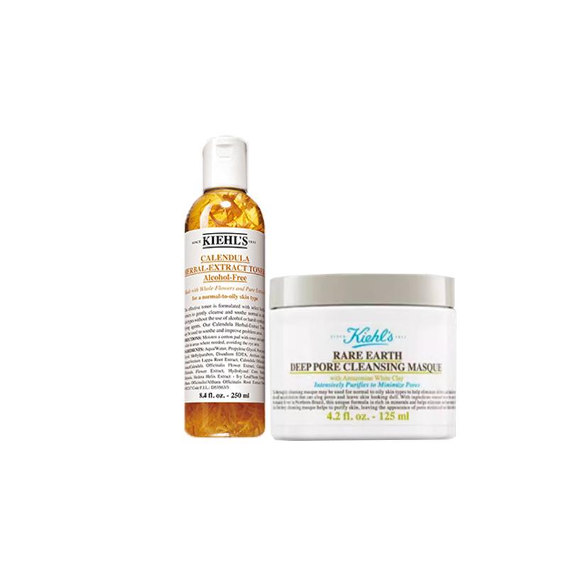 

Kiehl s Rare Earth Deep Pore Cleansing Masque And Calendula Herbal-Extract Toner Mask 125ml + Toner 250ml