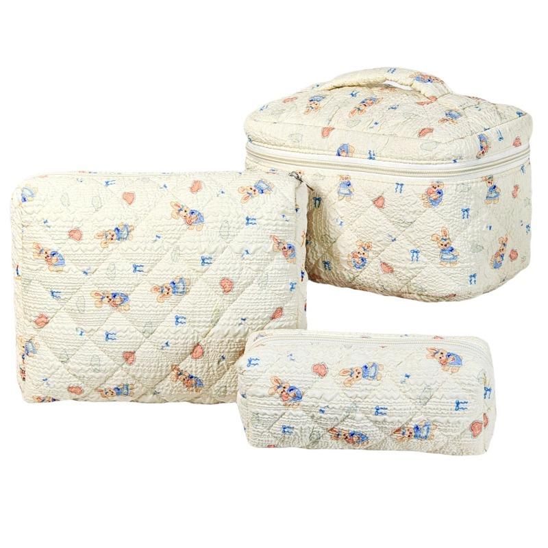 Large Capacity Travel Cosmetic Bag Portable Polyester Cotton Toiletry Bag Multifunctional Storage Pouch for Makeup Toiletries Business Trip