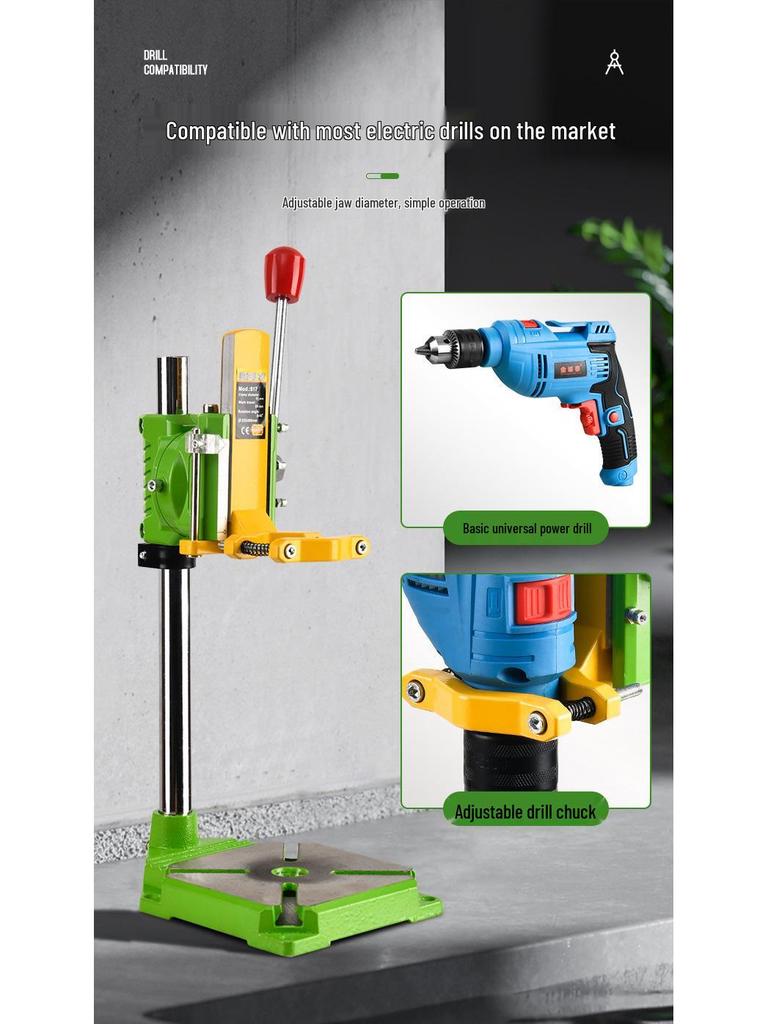 Multifunctional Electric Drill Stand: Handheld To Bench Mini Pistol Drill & Micro Punching Tool for Household Use