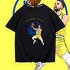 Warriors Curry Layup Short-sleeved T-shirt Men's and Women's Summer Youth Loose Shoulder Cotton Half-sleeved Parent-child Shirt
