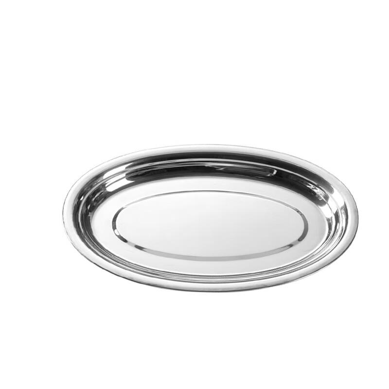 Shengjia Stainless Steel Oval Serving Plates (5-Pack)
