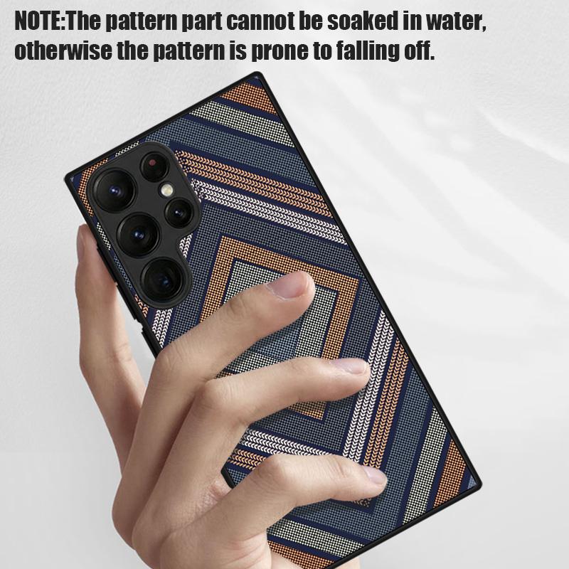 Magnetic For Magsafe Case For Samsung Galaxy S26 Ultra S25 Edge S24 S23 S22 Plus S21 FE Geometric Cloth Texture Hybrid Matte Cover