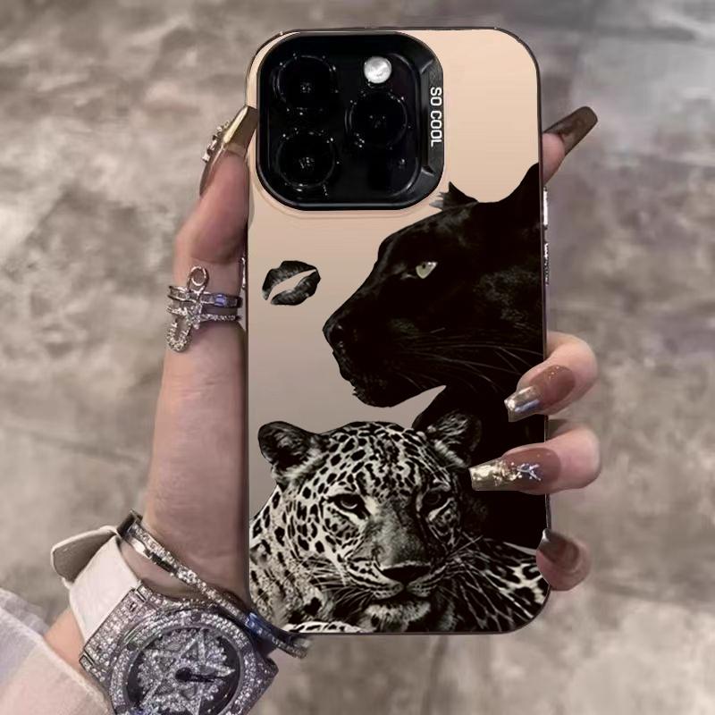 

Cool Leopard Print Electroplate Silver Phone Case For Xiaomi Mi 15 14 13 12 13T 14T Pro 11 Lite 5G NE Poco X5 X6 M6 Pro Cover Poco X6 Pro 5G