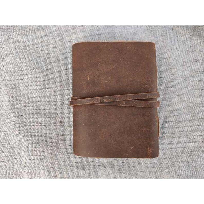 Vintage Leather Journal - Custom Journal Notebook - Handmade Antique Deckle Edge Paper - Gifts for Her Him
