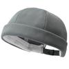 Round Brimless Cap for Casual Outfit Styling, Folded Band Docker Hat with Textured Woven Design, Adjustable Skull Hat for Women Men