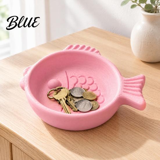 Desktop Decor for Office 3D Printed Fish Shaped Storage Bowl Creative Organizer Jewelry Keys Housewarming Gift and Small Items Cute Decorative