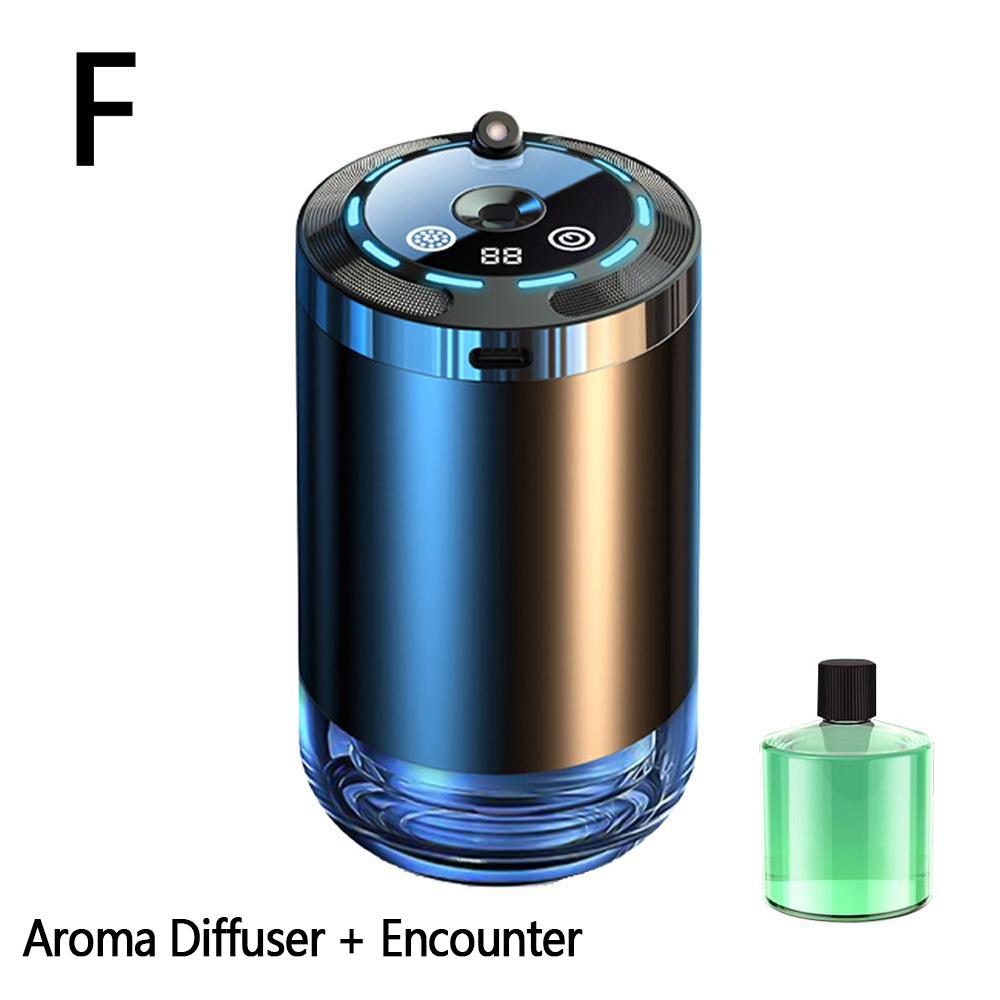 Smart Car Air Freshener Aroma Diffuser 5 Modes Rechargeable Humidifier with Digital Display Starry Light Auto Odor Eliminator