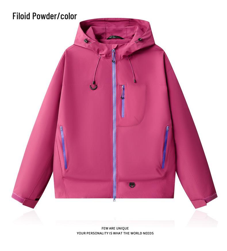 Unisex 7870 Outdoor-Jacke: Winddichter, wasserdichter Kapuzenmantel für Teenager, Männer und Frauen - Perfekt für Bergsteigen im Frühling und Herbst.