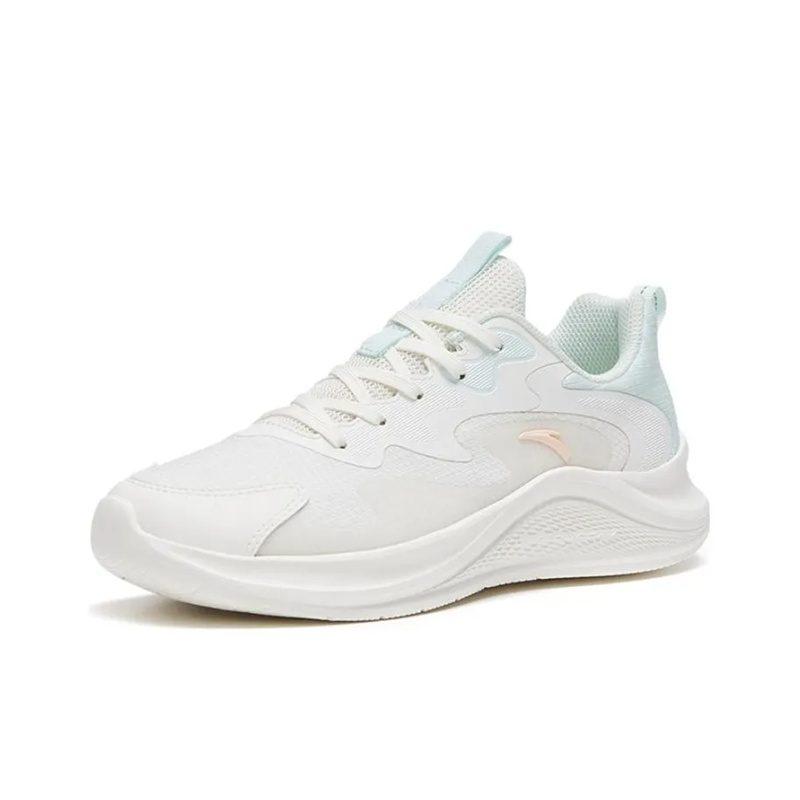 Anta Textile, Synthetic Leather Low top Casual Sprint Running Shoes Women's White Green 922625558F-1