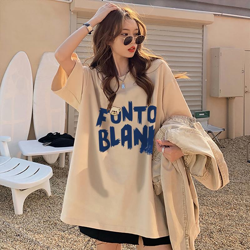 

Fat mm retro top women s loose and versatile summer new t-shirt large size oversize short-sleeved t-shirt tide 3XL абрикосовий