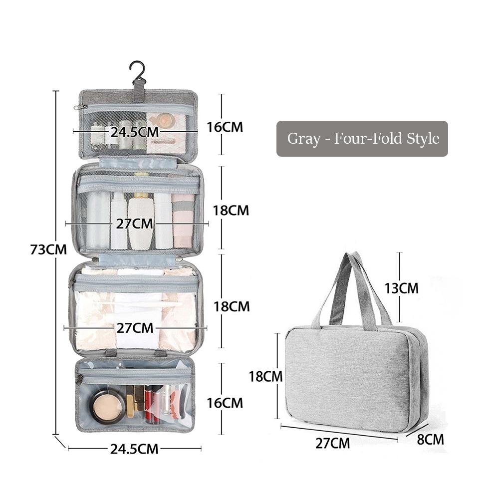 

Multifunctional Cosmetic Toiletry Bag 4 Fold Water Resistant Dry Wet Separation Portable For Travel Cosmetics Brushes Toiletries