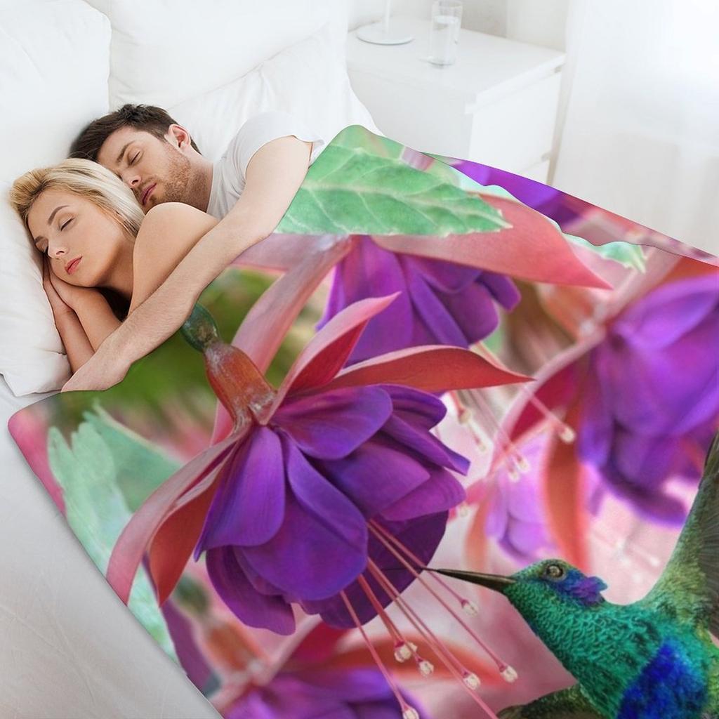 Hummingbird Throw Blanket Furry Kid'S Thin Stuffeds Blankets