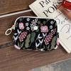 Simple Cute Embroidery Storage Bag Flower Korean Style Earphone Bag Cotton Linen Zipper Pouch Small Cosmetic Bag Student