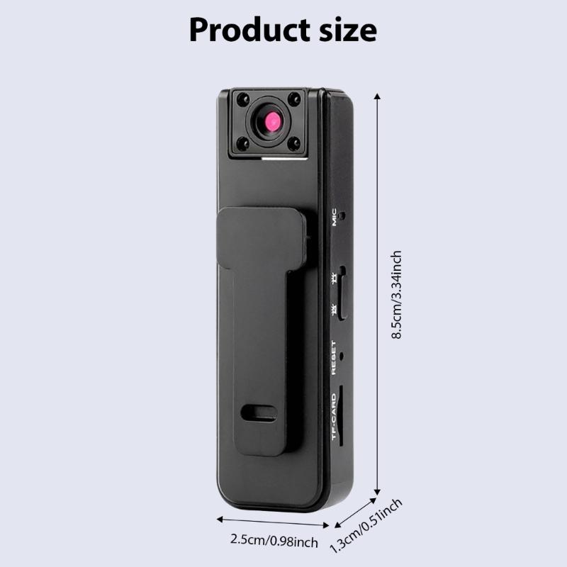Pocket Clip Action Camera 1080P Video Recording 500mAh Battery Night Viewing Function For Sports Travel Outdoor