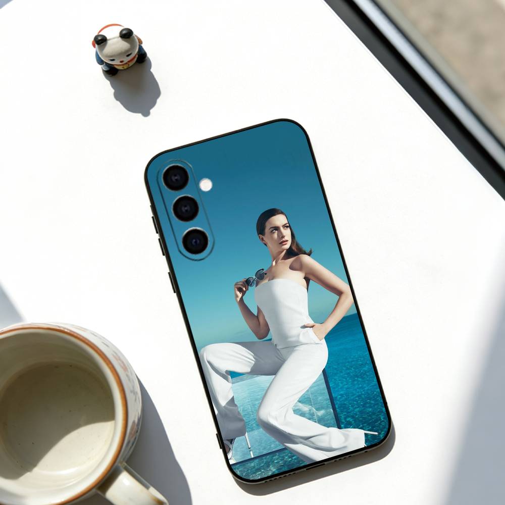 

Anne Hathaway Phone Case Soft black For Samsung Galaxy A73,A72,A71,A70,A53,A52,A51 Samsung a73 5g