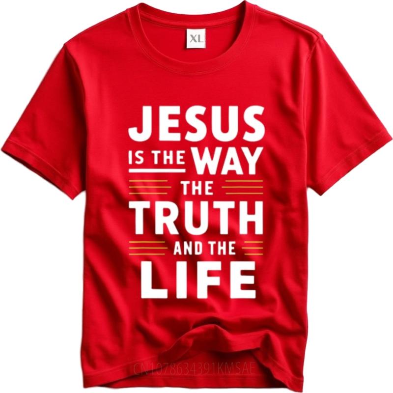 Cotton Tshirt Workout For Her O Neck Tshirt Black Jesus Is The Way The Truth And The Life Hiphop Unisex Tees Unisex Teeshirt
