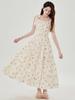 Women's Summer Pink Mori Style Sleeveless Long Camisole Dress - Fairy Beach Vacation