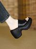 Summer Small Slope Heel Slippers Women Commute Thick Bottom Absolute Child One-word Drag Outside Wear Waterproof Desk High Heel Sandals