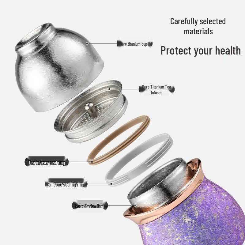 Moli 160ml Pure Titanium Gourd Insulated Tea Mug