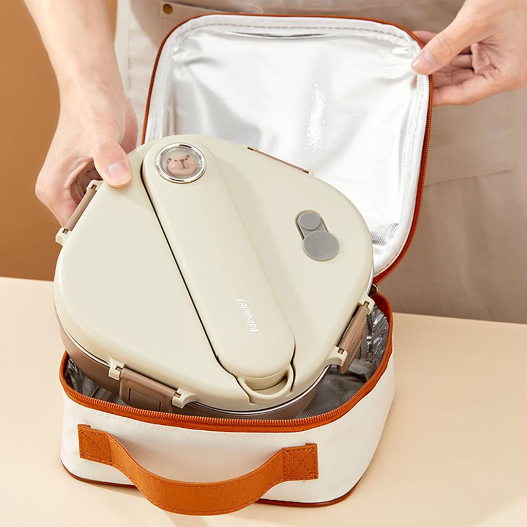 Large Capacity Lunch Food Container With Cutlery 3/4 Grid Leak-proof Divided Bento Box Student Children's Lunch Box Microwave