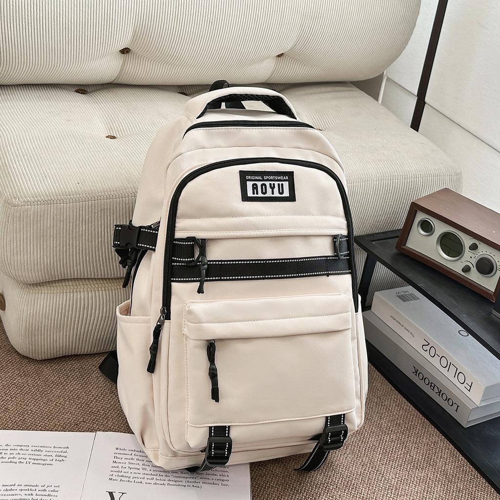 Schoolbag Japanese simple large-capacity schoolbag for male and female junior high school students High school students Durable backpack
