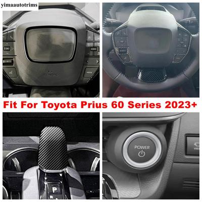 Steering Wheel / Gear Shift Head / Start Stop Button Cover Trim Fit For Toyota Prius 60 Series  2024 Interior Accessories