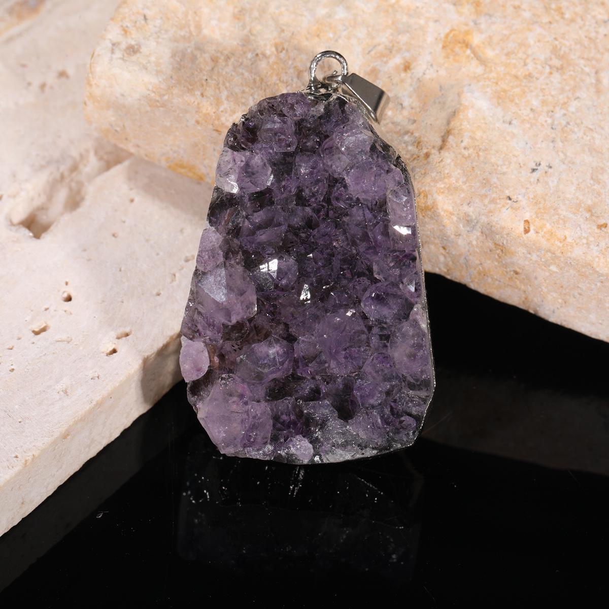 Аметист Кристалл Неправильной Формы Подвеска Шарм Ювелирные Аксессуары 2-5 cm аметист