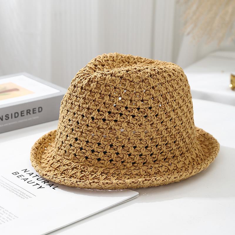 Outdoor 2025 new hollow bucket hat summer breathable sunscreen hat women's thin sunshade quick-drying bucket sun hat straw hat