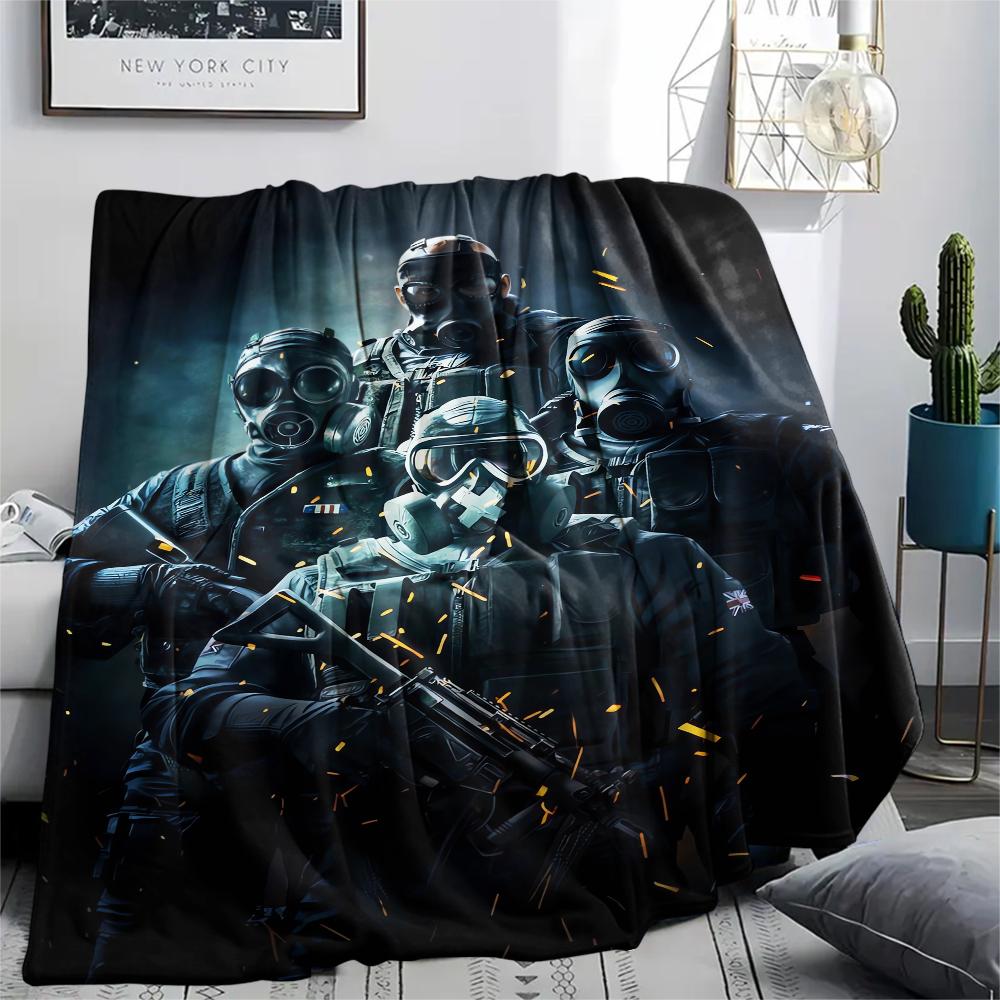 1PC Tom Clancy's Print Flannel Blanket, High quality Comfortable for All Seasons, Home Decor, Warmth and Comfort, Perfect for Christmas Gifts226