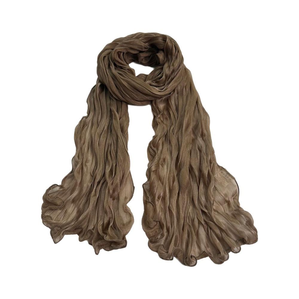 Fashion Solid Color Shiny Bubble Crepe Hijab Long Sunscreen Africa Headband Breathable Thin Muslim Wraps Shawl Women